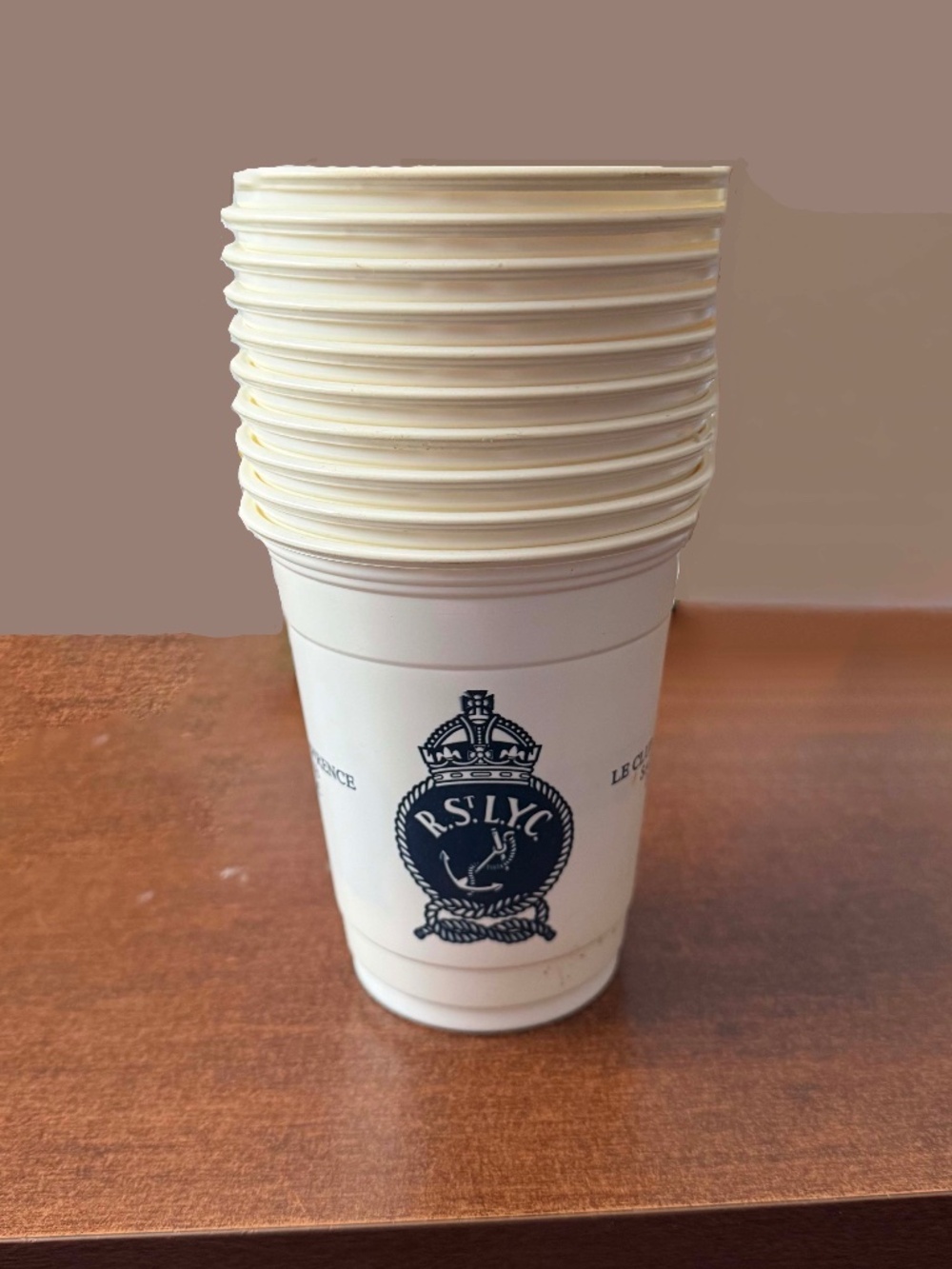 SET OF 10, 4 ¼ in. H x 3 ½ in. W at the top, SOLO CUPS, EACH USED ONCE, CLEAN,